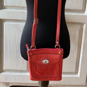 Fossil Cherry Red Crossbody Bag